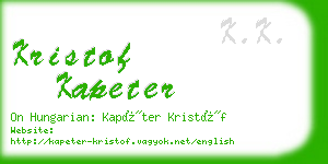 kristof kapeter business card